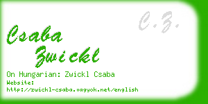 csaba zwickl business card